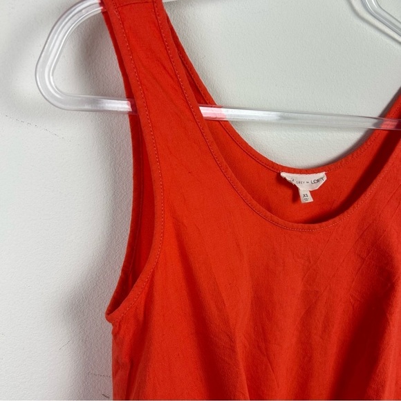 Lou & Grey Loft red/orange Linen blend tie front tank size: XS - Picture 3 of 8